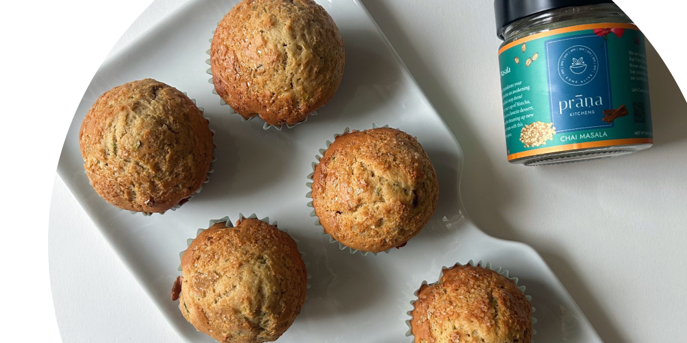 Zucchini Muffins with Chai Masala