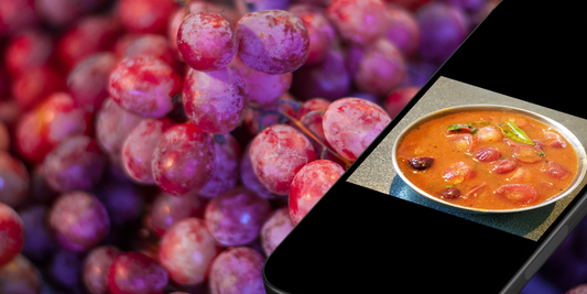 Grapes Gojju with Ellu Podi & Vathal Kuzhambu Podi