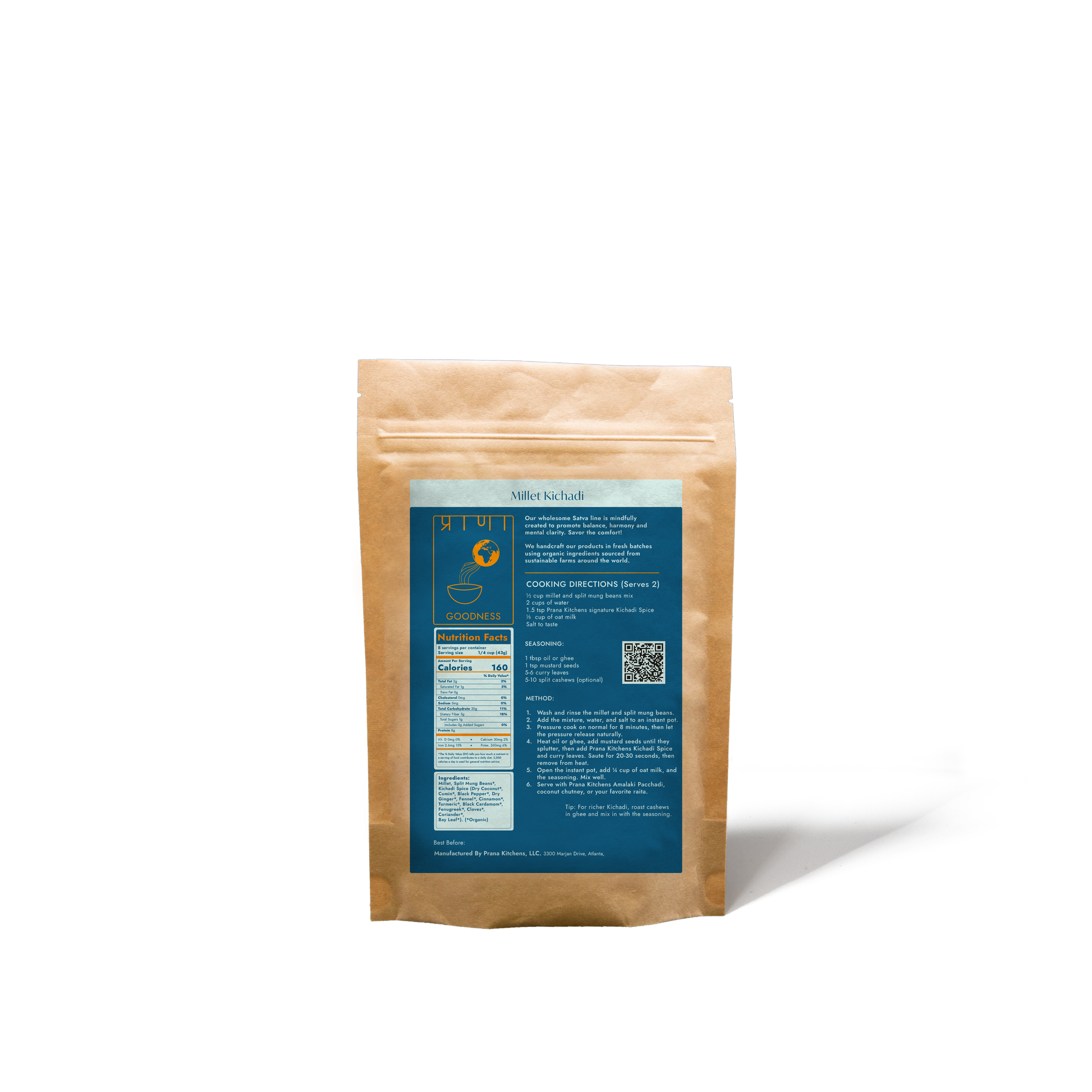 Prana Kitchens Millet Kichadi Back Label